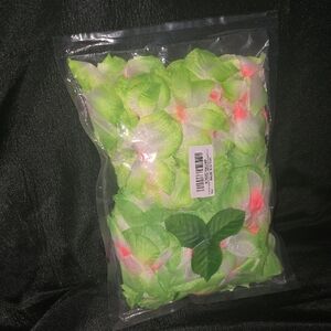 Green and Pink Artificial Rose Petals
